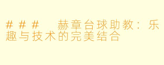 ### 赫章台球助教：乐趣与技术的完美结合