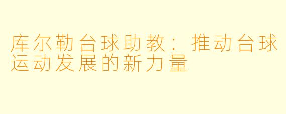 库尔勒台球助教:推动台球运动发展的新力量