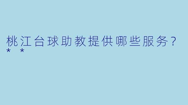 桃江台球助教提供哪些服务？**