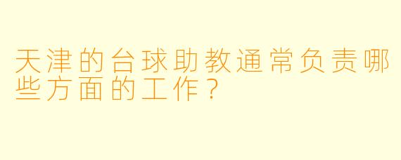 天津的台球助教通常负责哪些方面的工作？