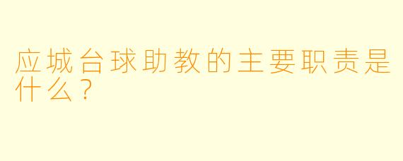 应城台球助教的主要职责是什么？