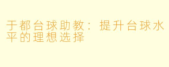 于都台球助教：提升台球水平的理想选择