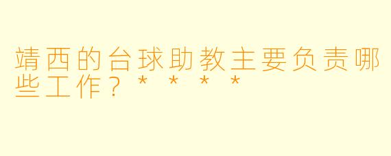 靖西的台球助教主要负责哪些工作?****