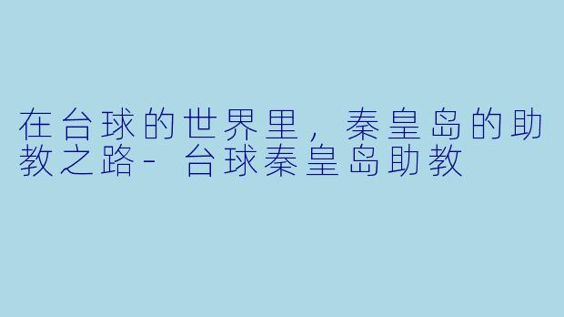 在台球的世界里,秦皇岛的助教之路