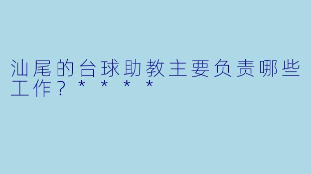 汕尾的台球助教主要负责哪些工作?****