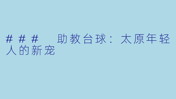 ### 助教台球：太原年轻人的新宠