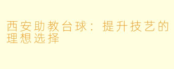 西安助教台球：提升技艺的理想选择