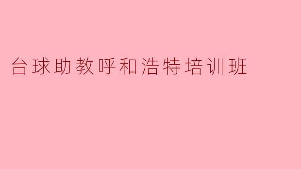 ### 台球助教呼和浩特培训班:提升技能,成就未来