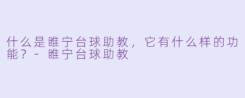 什么是睢宁台球助教,它有什么样的功能?