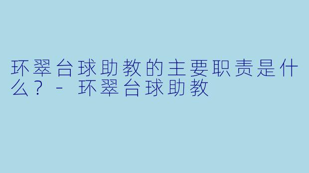 环翠台球助教的主要职责是什么？