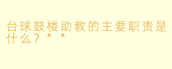 台球鼓楼助教的主要职责是什么?**
