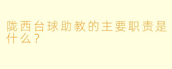 陇西台球助教的主要职责是什么？