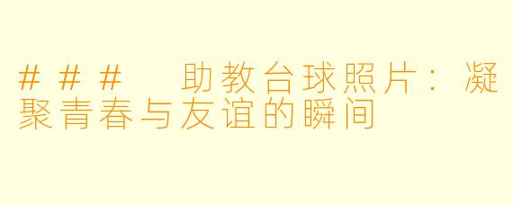 ### 助教台球照片：凝聚青春与友谊的瞬间