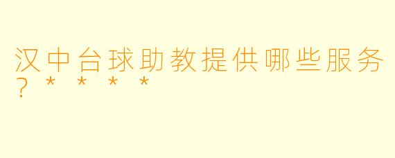 汉中台球助教提供哪些服务？****