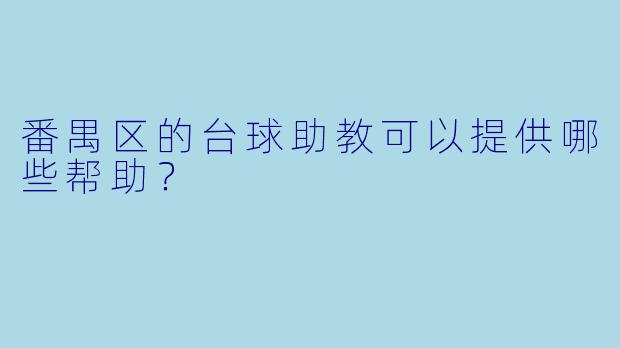 番禺区的台球助教可以提供哪些帮助?