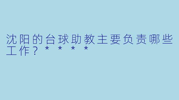 沈阳的台球助教主要负责哪些工作?****
