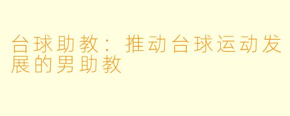 台球助教：推动台球运动发展的男助教