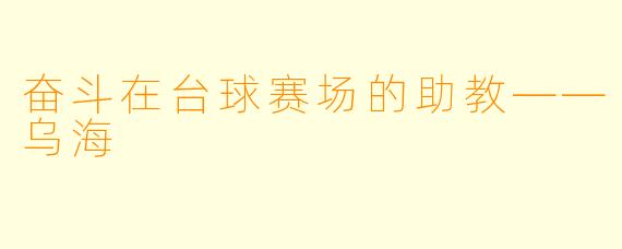奋斗在台球赛场的助教——乌海