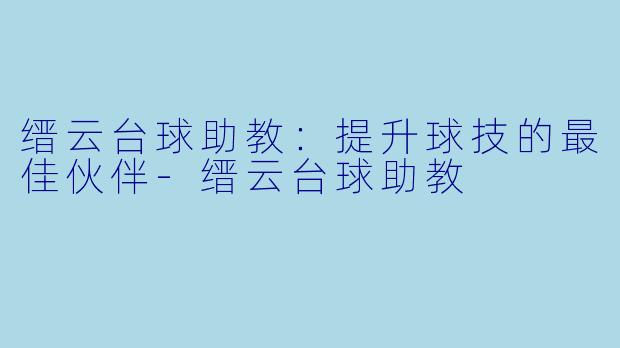 缙云台球助教:提升球技的最佳伙伴