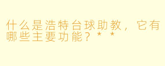 什么是浩特台球助教,它有哪些主要功能?**