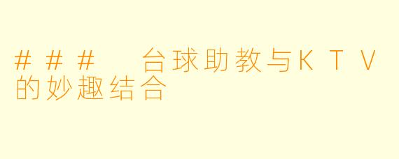 ### 台球助教与KTV的妙趣结合