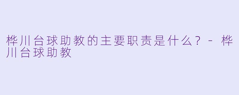桦川台球助教的主要职责是什么？