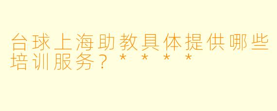 台球上海助教具体提供哪些培训服务？****
