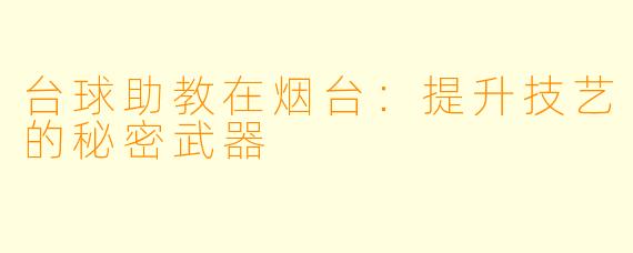台球助教在烟台：提升技艺的秘密武器