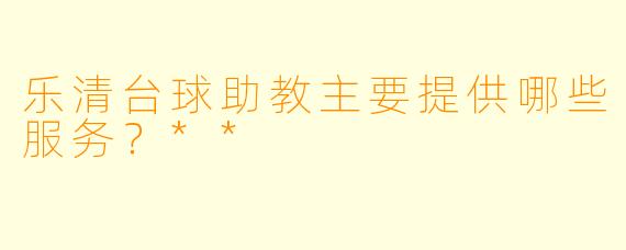 乐清台球助教主要提供哪些服务？**