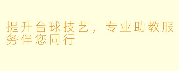 提升台球技艺，专业助教服务伴您同行