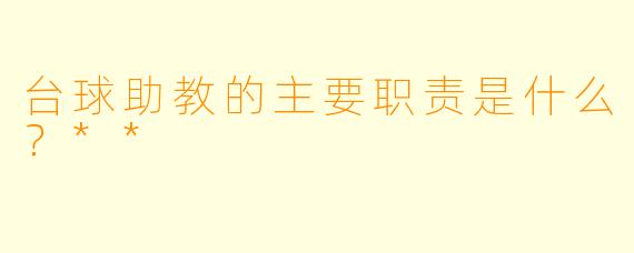 台球助教的主要职责是什么?**