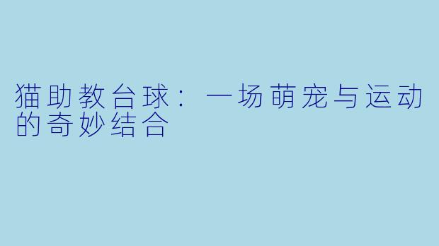 猫助教台球:一场萌宠与运动的奇妙结合