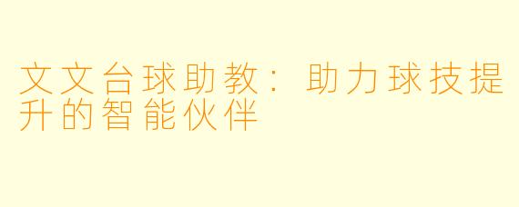 文文台球助教：助力球技提升的智能伙伴