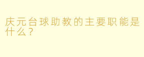 庆元台球助教的主要职能是什么？