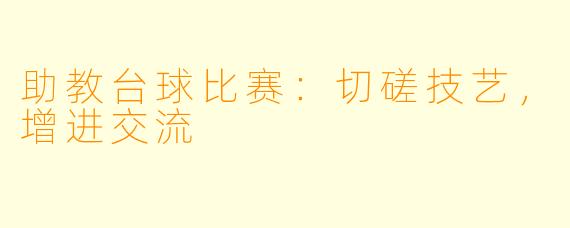 助教台球比赛：切磋技艺，增进交流