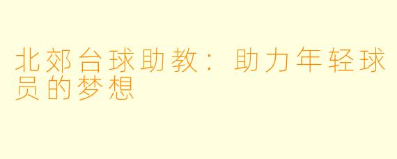 北郊台球助教：助力年轻球员的梦想