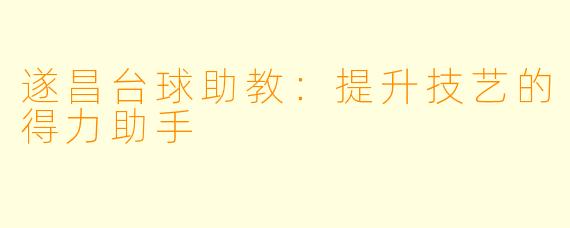 遂昌台球助教：提升技艺的得力助手