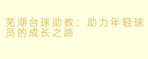 芜湖台球助教：助力年轻球员的成长之路