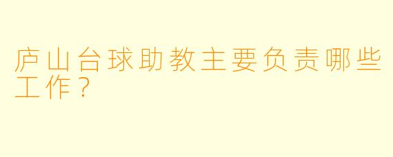 庐山台球助教主要负责哪些工作？