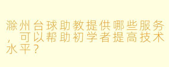 滁州台球助教提供哪些服务,可以帮助初学者提高技术水平?