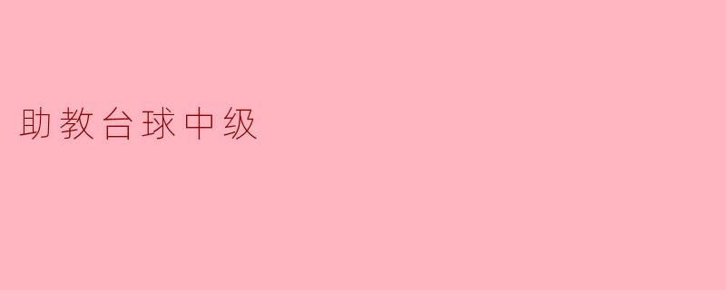 助教台球中级