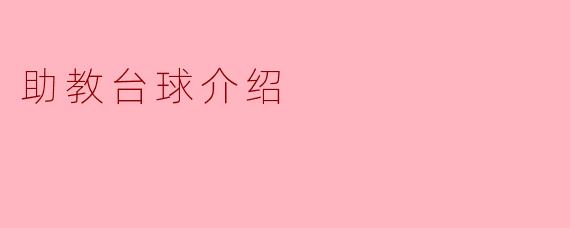 助教台球介绍