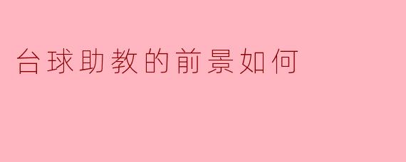 台球助教的前景如何