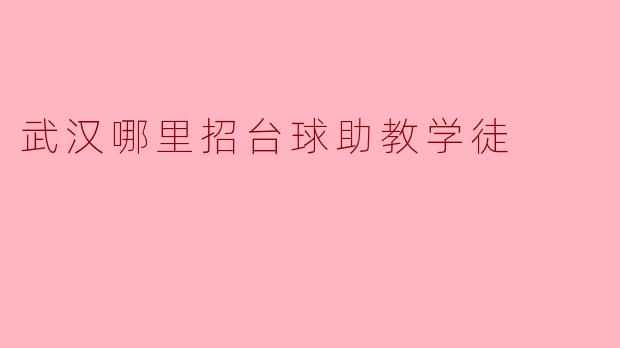 武汉寻找台球助教:机会与成长的舞台