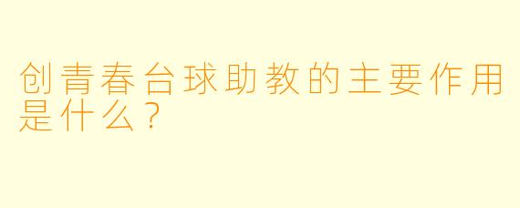 创青春台球助教的主要作用是什么？