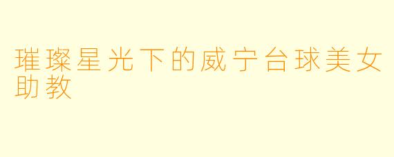 璀璨星光下的威宁台球美女助教