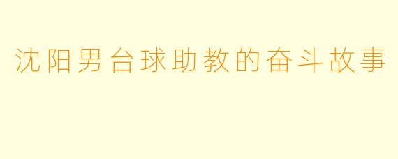 沈阳男台球助教的奋斗故事