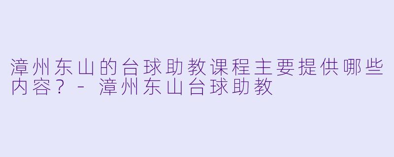 漳州东山的台球助教课程主要提供哪些内容？