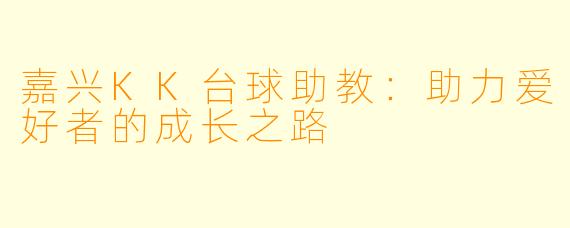 嘉兴KK台球助教:助力爱好者的成长之路