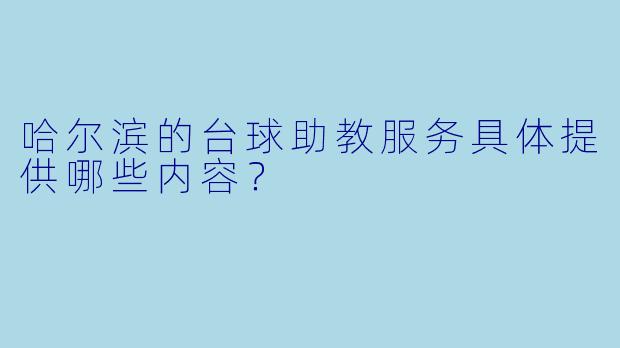 哈尔滨的台球助教服务具体提供哪些内容?